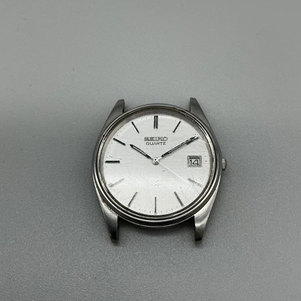 Vintage Seiko 8222-8029 Mens Watch 34mm Silver Tone Date For Parts Not Running